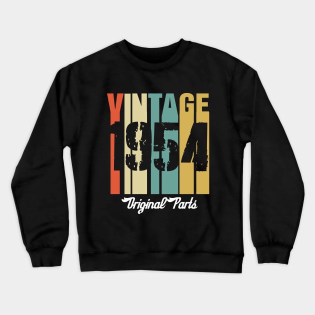 Vintage 1954 Original Parts Retro Vintage Birthday Gifts 66s Crewneck Sweatshirt by nzbworld